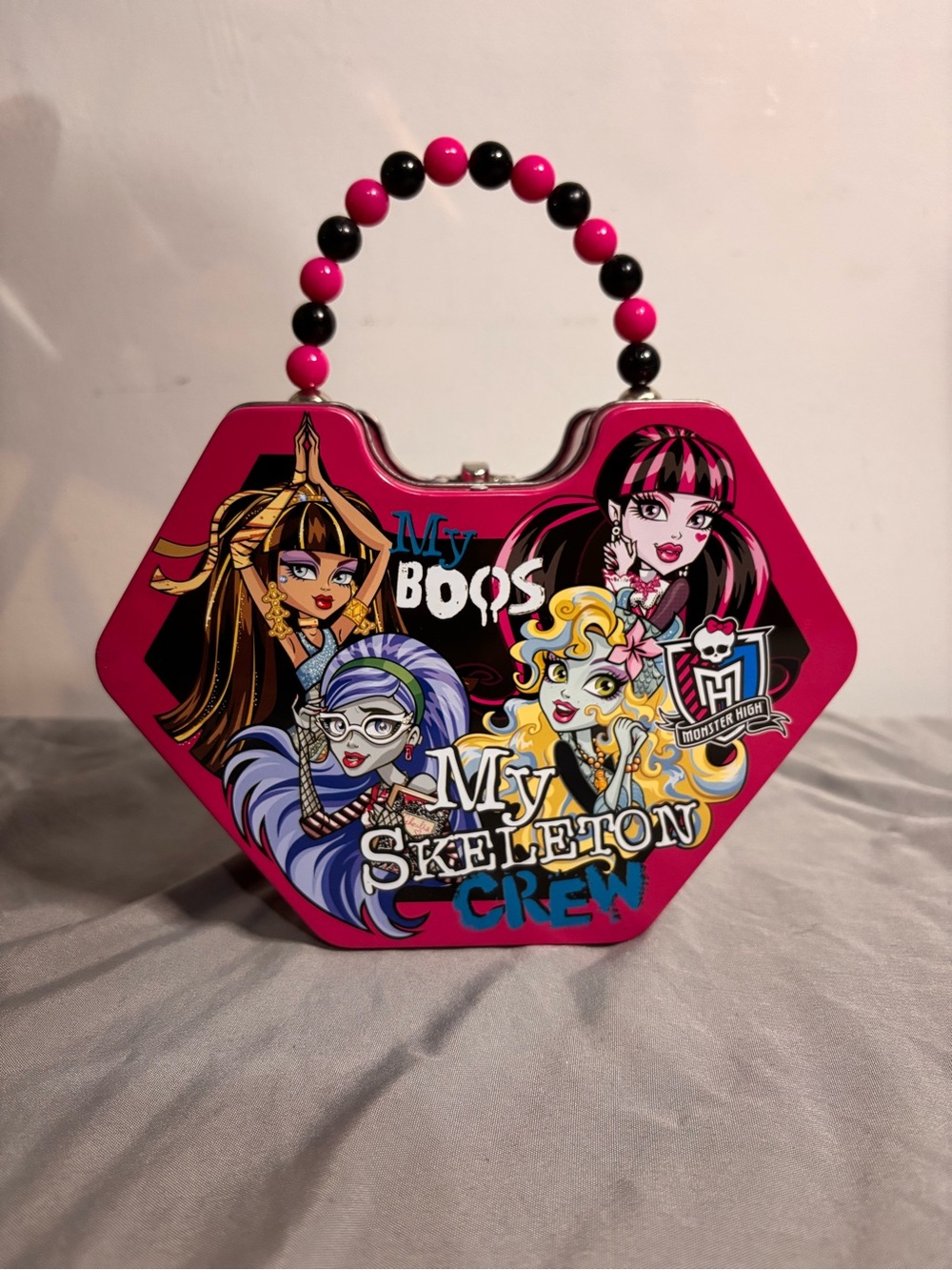 monster high hot pink and black Hexagon Lunch Bag